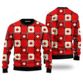 FUNSTUFFPRINT Red Maple Leaf Canada Day Ugly Christmas Sweater For Men, women, Adult Ugly Sweater