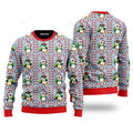 FUNSTUFFPRINT Christmas Penguin With Candy Ugly Christmas Sweater For Men, women, Adult Ugly Sweater