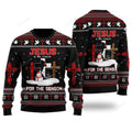 FUNSTUFFPRINT Jesus The Reason for The Season Ugly Christmas Sweater For Men & Women Ugly Sweater