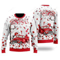 FUNSTUFFPRINT Spring Red Truck Ugly Christmas Sweater For Men & Women Ugly Sweater