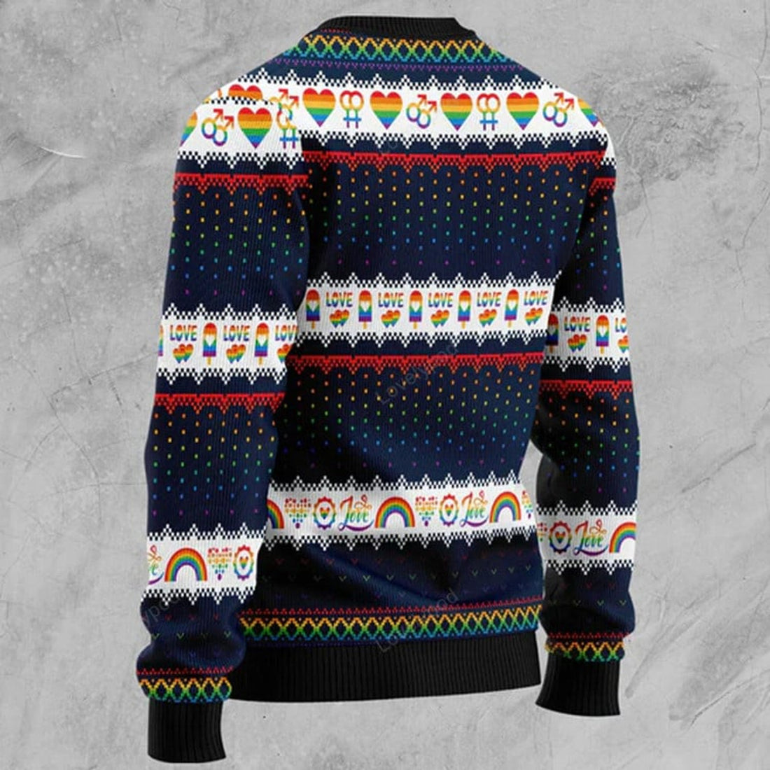 FUNSTUFFPRINT LGBT Heart ugly Christmas Sweater for women & men, LGBT Christmas shirt Ugly Sweater