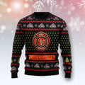 FUNSTUFFPRINT Firefighter Lover ugly Christmas Sweater, Firefighter 3D Printed Graphic Ugly Sweater