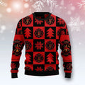 FUNSTUFFPRINT Firefighter Christmas Pattern ugly Christmas Sweater, Firefighter 3D Printed Graphic Long Sleeve Sweatshirts Ugly Sweater