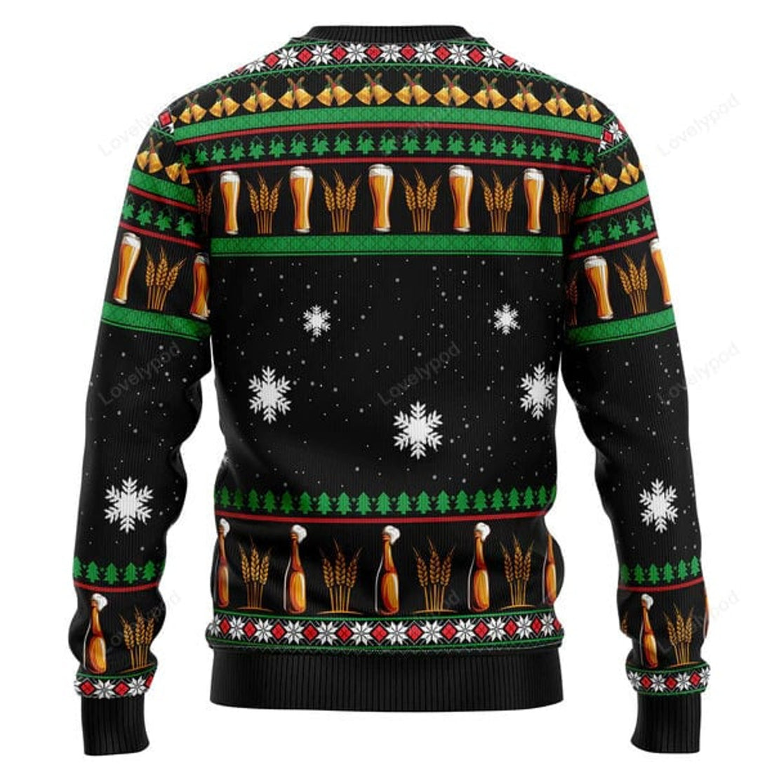 FUNSTUFFPRINT Drinker Bell ugly Christmas Sweater, Drinker Beer 3D Printed Graphic Long Sleeve Sweatshirts Ugly Sweater