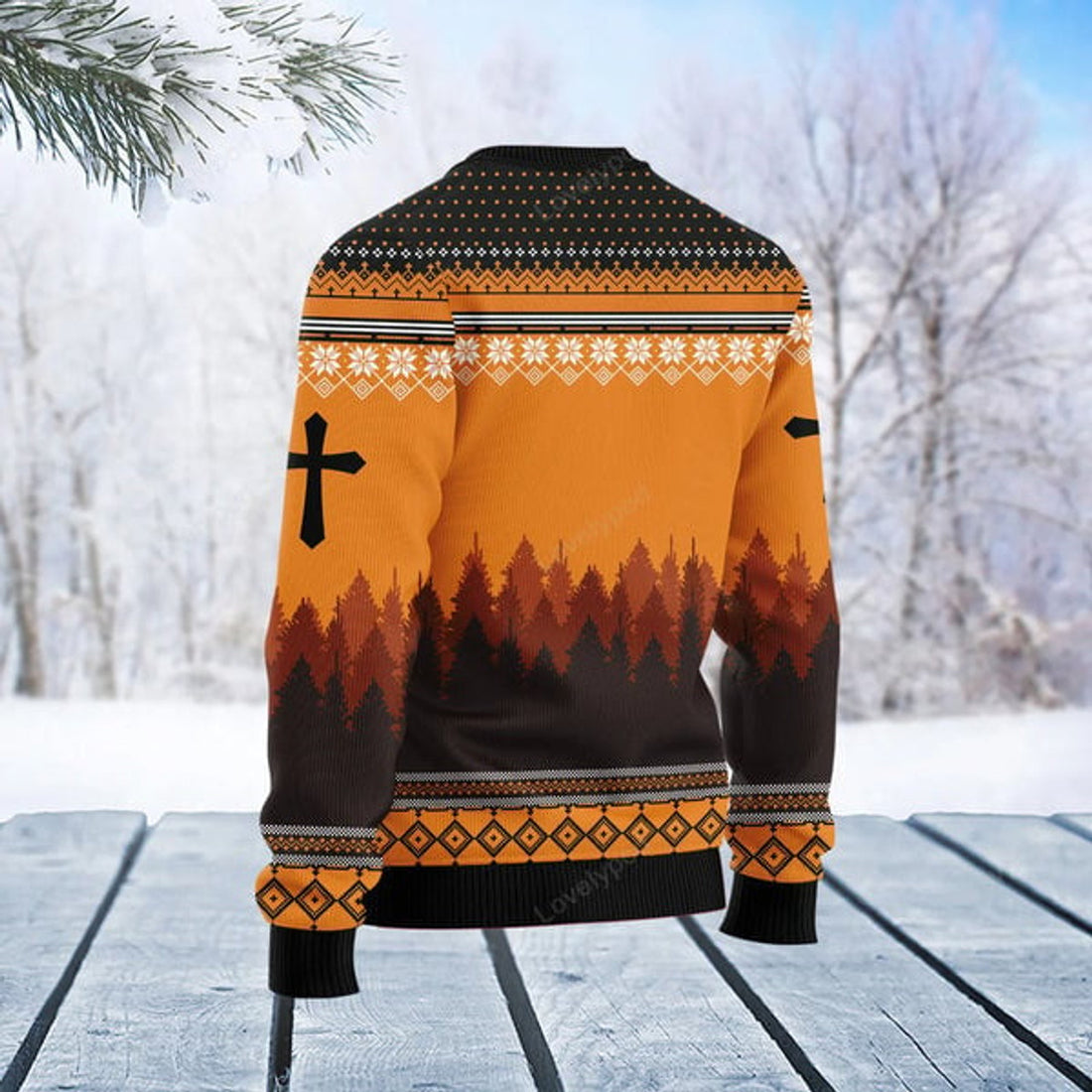 FUNSTUFFPRINT Christian Christmas Ugly Christmas Sweater, I feel in love with the man who died for me Ugly Sweater