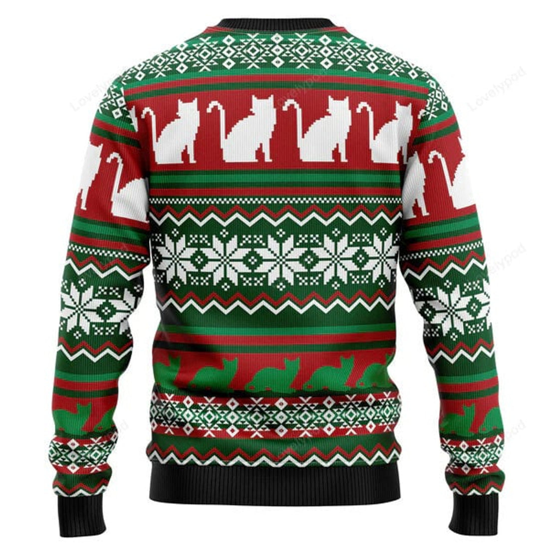 FUNSTUFFPRINT Black Cat What Christmas Ugly Christmas Sweater Ugly Sweater