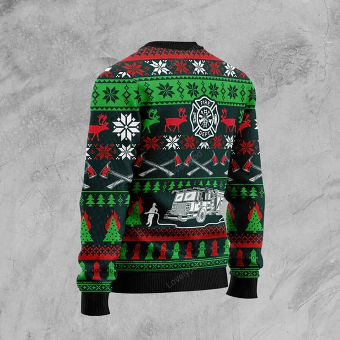 FUNSTUFFPRINT Awesome Firefighter Ugly Christmas Sweater, Firefighter shirt, Christmas gift for Firefighter Ugly Sweater