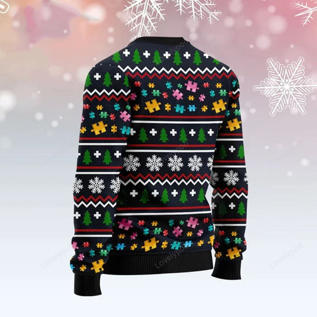 FUNSTUFFPRINT Autism Different Ugly Christmas Sweater Ugly Sweater