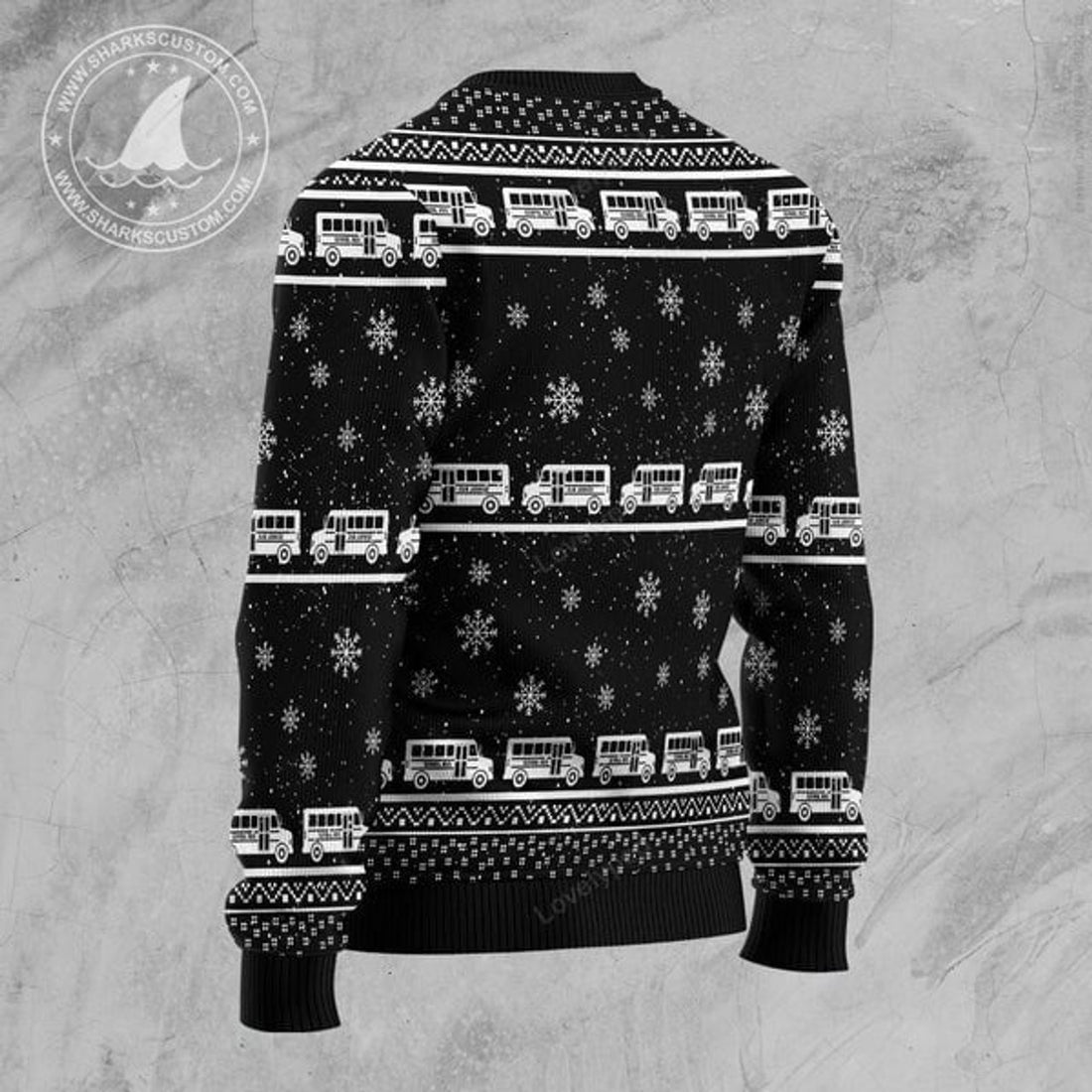 FUNSTUFFPRINT School Bus All Day Ugly Christmas Sweater for men and women Ugly Sweater