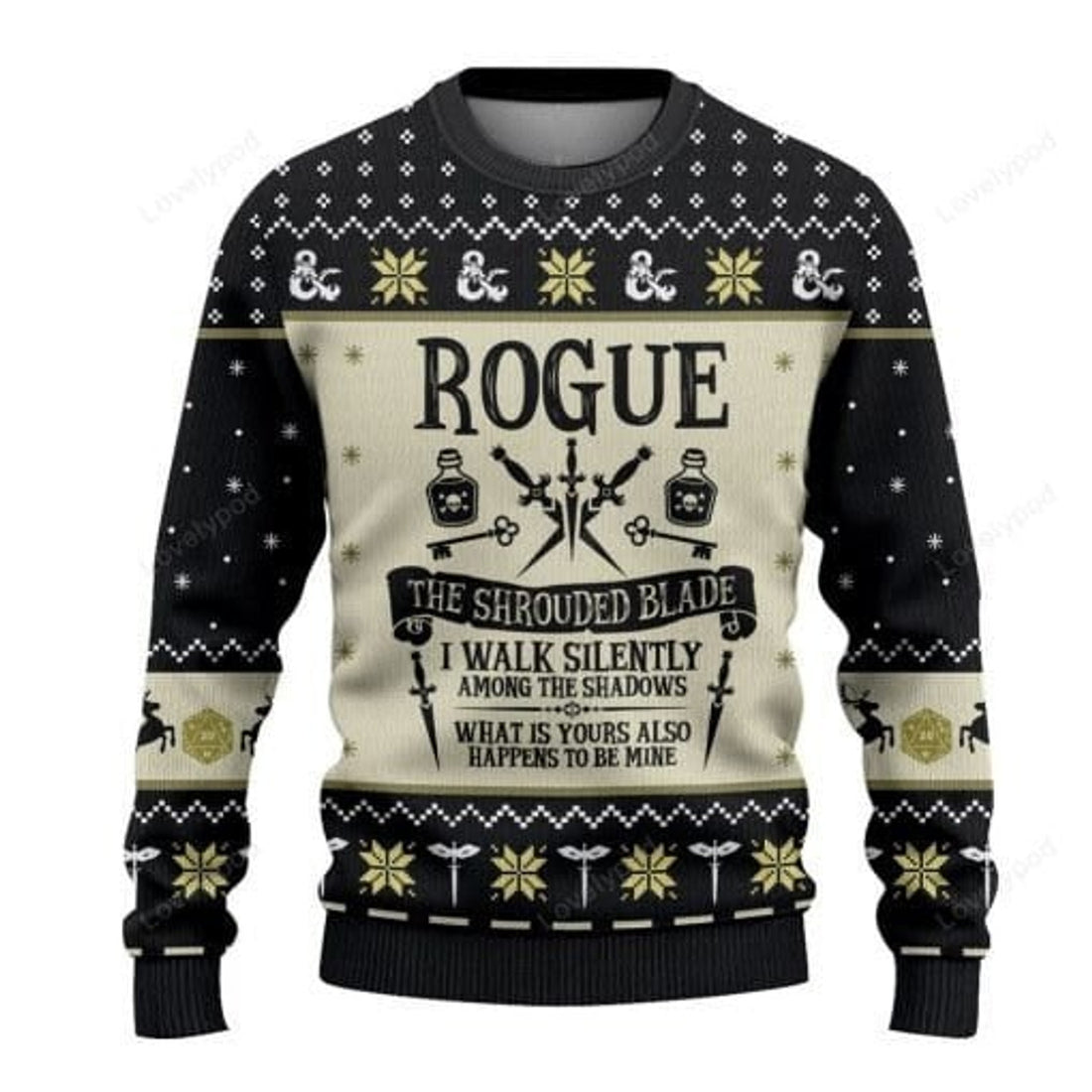FUNSTUFFPRINT DnD Classes Collection Christmas 3D Sweater for men, women Ugly Sweater