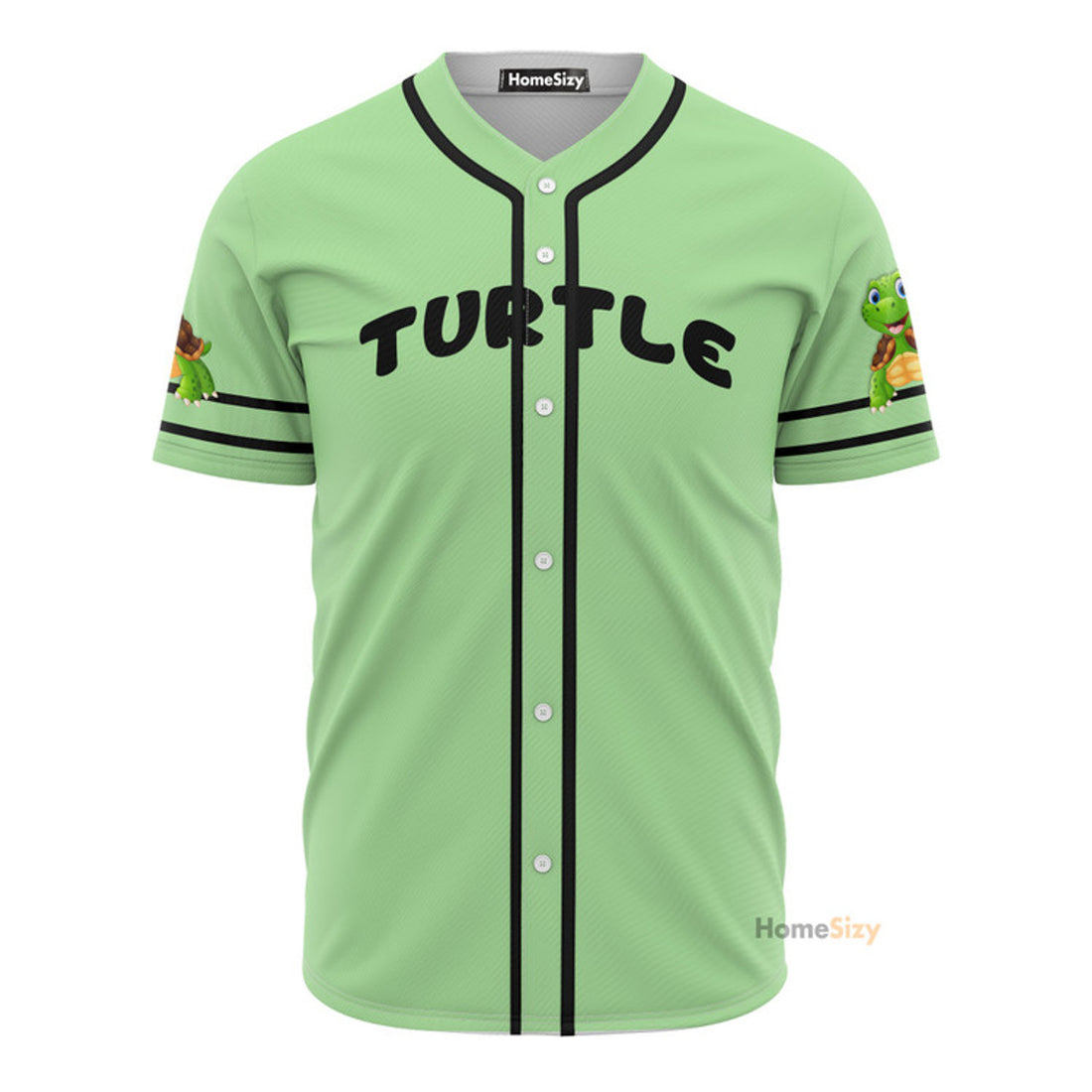 Custom Name Love Cute Turtle - Personalized Baseball Jersey