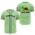 Custom Name Love Cute Turtle - Personalized Baseball Jersey