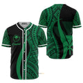 Hawaiian Kanaka Maoli Green Polynesian Tentacle Tribal Pattern - Baseball Jersey