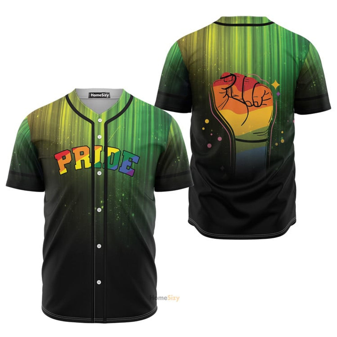 Lgbt Pride On Green - Baseball Jersey