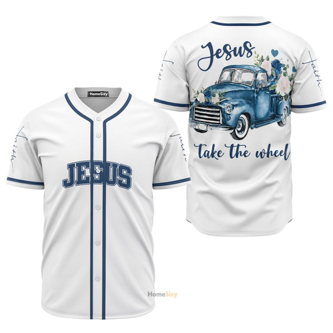 Jesus Takes The Wheel - Baseball Jersey