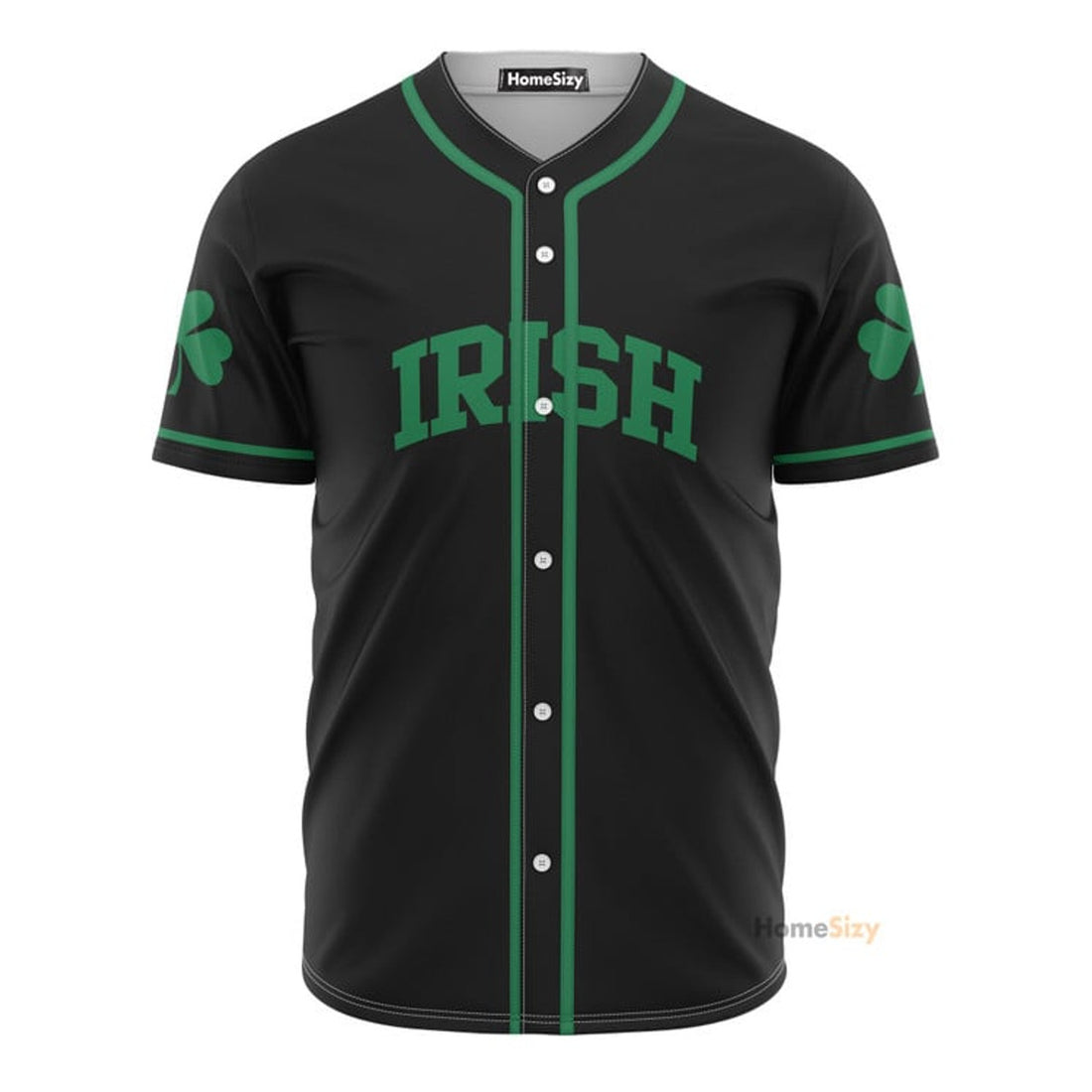 Custom Name Irish Black Green - Personalized Baseball Jersey
