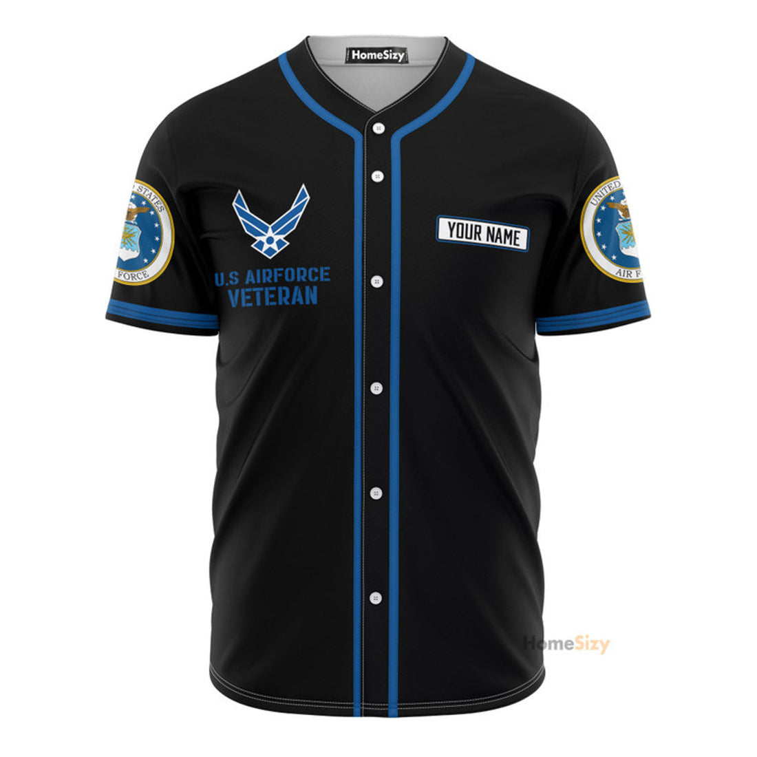Custom Name US Air Force Veteran - Personalized Baseball Jersey