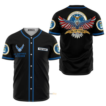 Custom Name US Air Force Veteran - Personalized Baseball Jersey