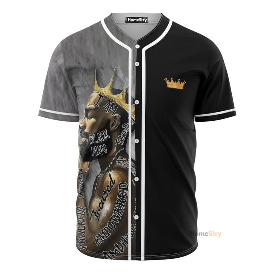 Black Man Black King - Personalized Baseball Jersey