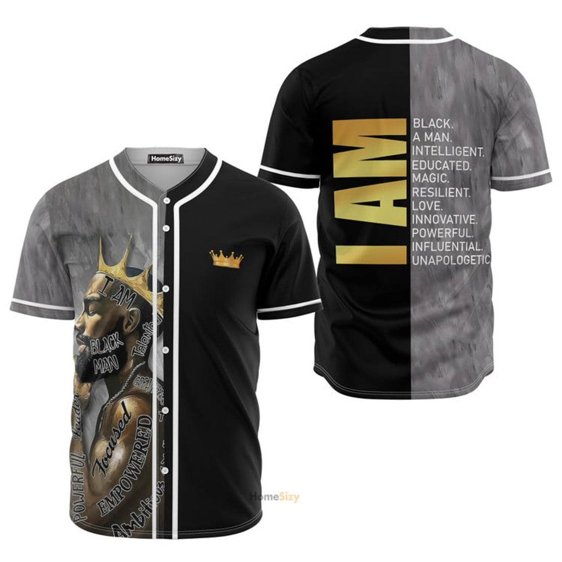 Black Man Black King - Personalized Baseball Jersey