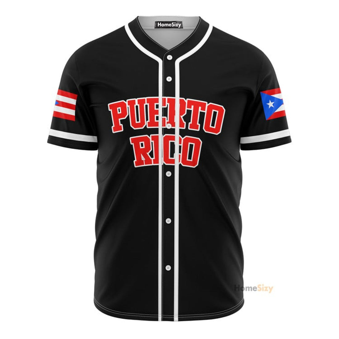 Custom Name Puerto Rico Flag - Personalized Baseball Jersey