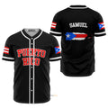 Custom Name Puerto Rico Flag - Personalized Baseball Jersey