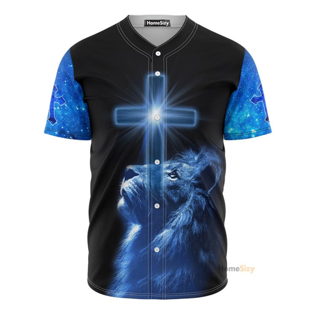 Believe Jesus Blue Lion - Baseball Jersey