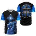 Believe Jesus Blue Lion - Baseball Jersey