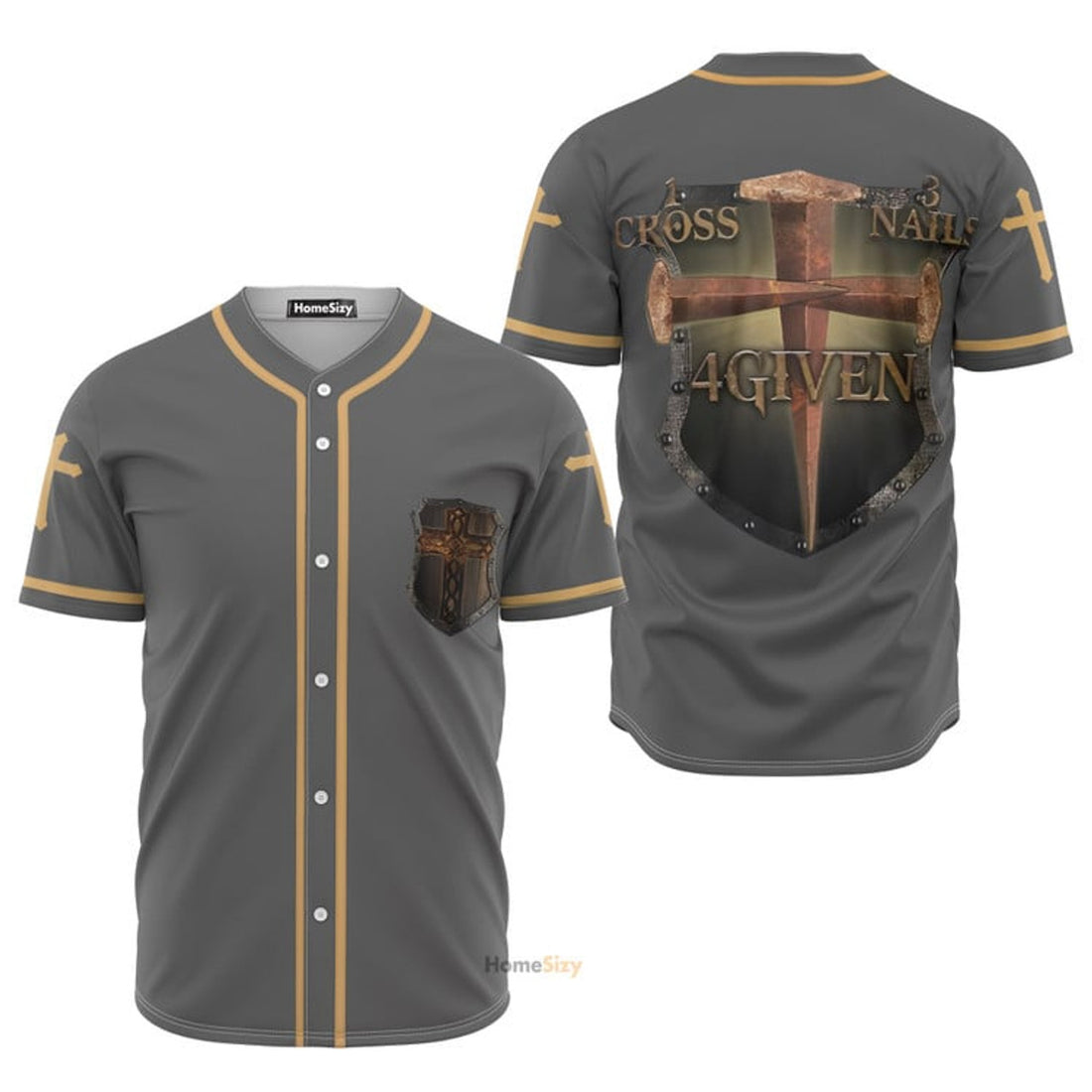Jesus Cross Nails 4Given - Baseball Jersey