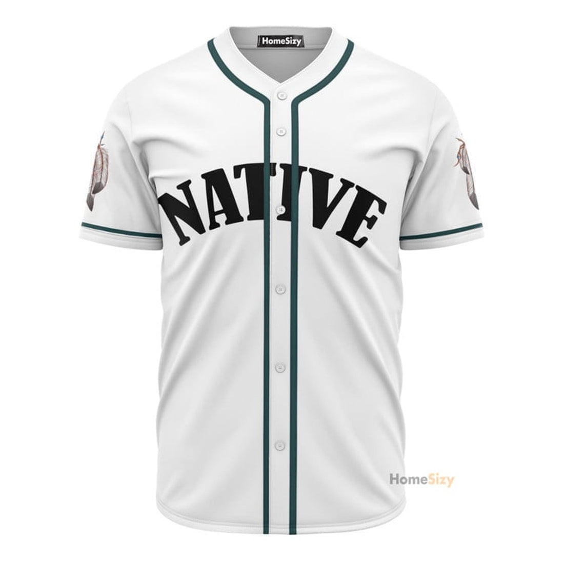 Headdress With Feathers Native - Baseball Jersey