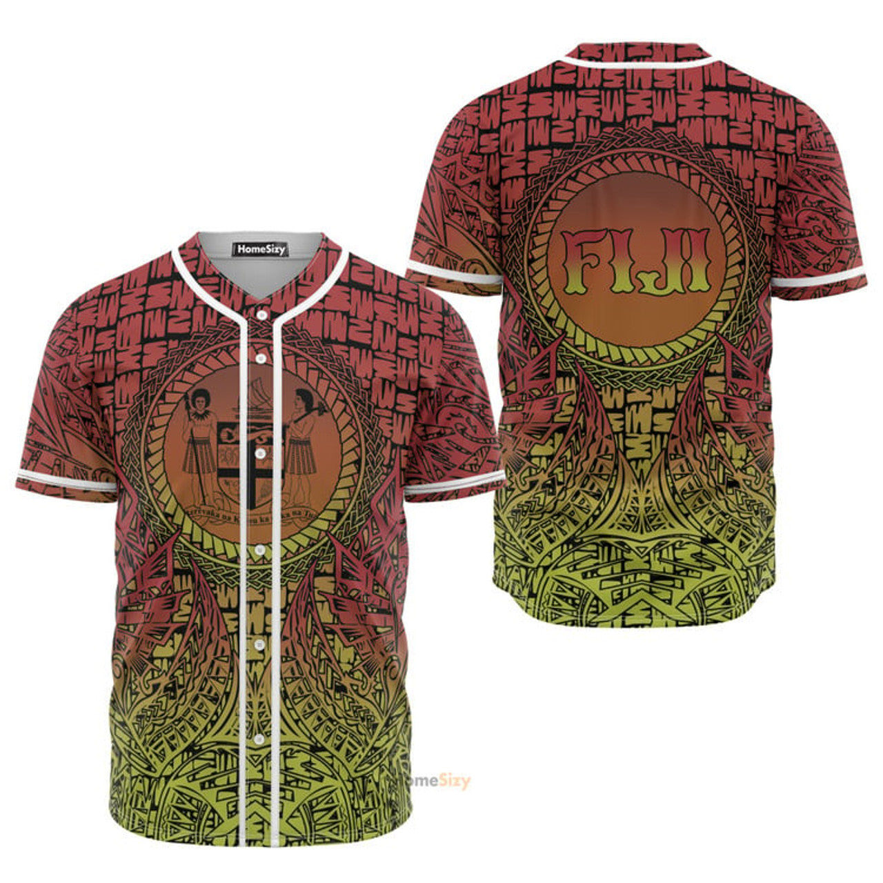 Fiji Polynesian Circle Pattern - Baseball Jersey