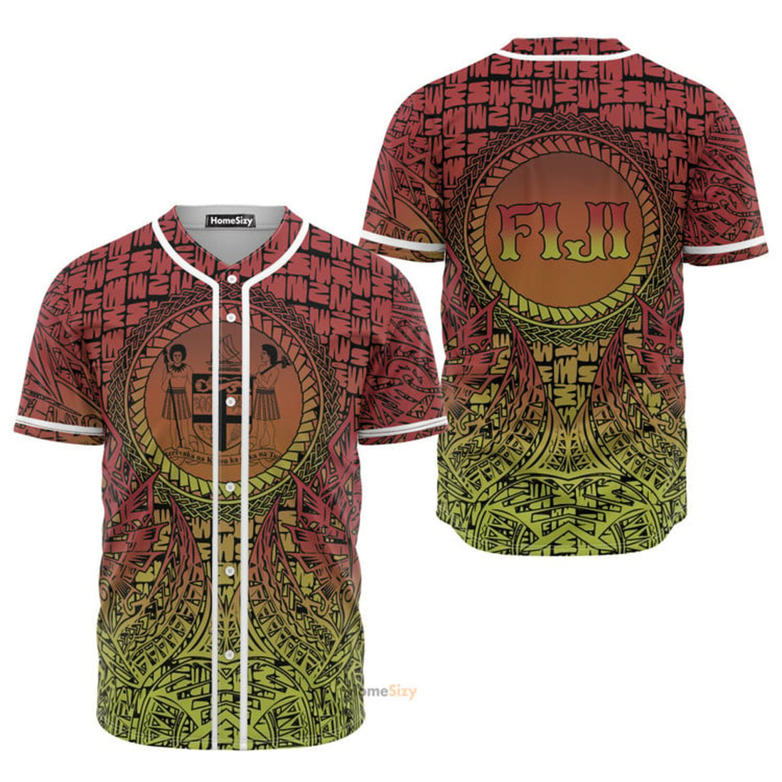 Fiji Polynesian Circle Pattern - Baseball Jersey
