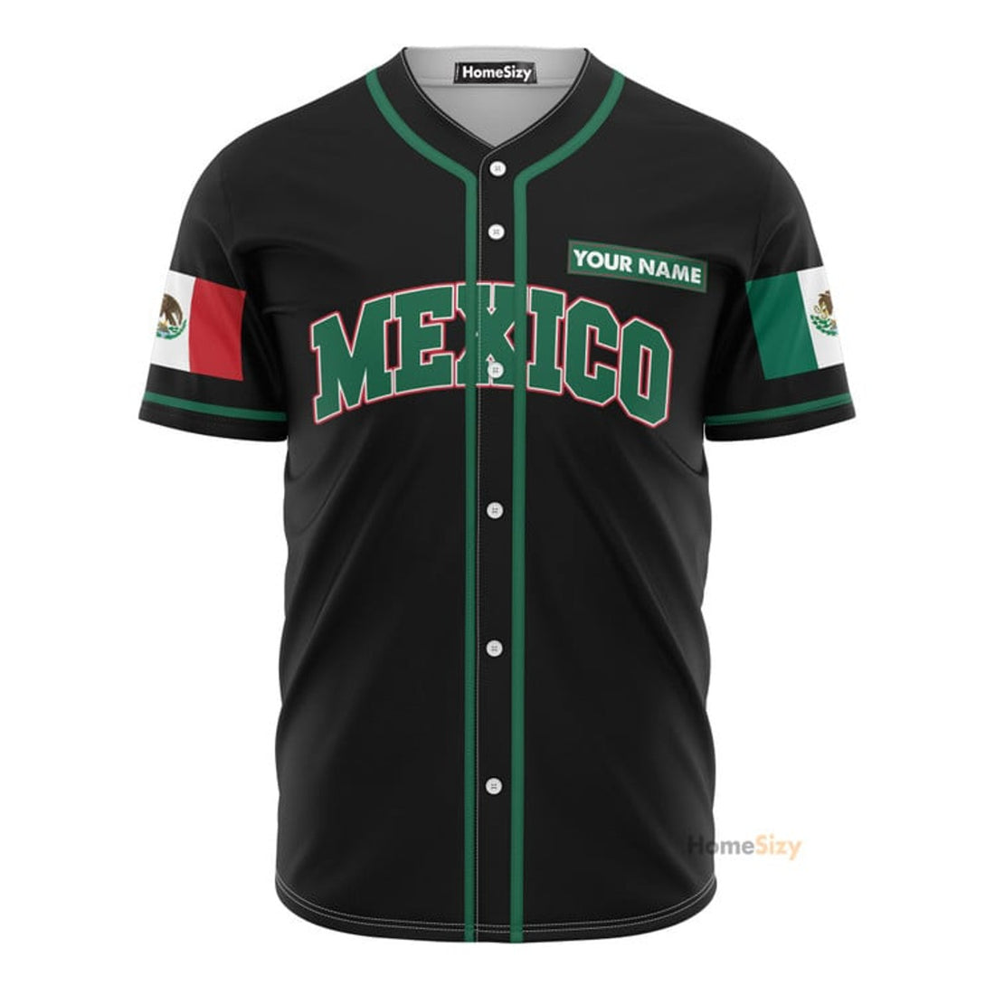 Custom Name Mexico Logo - Personalized Baseball Jersey