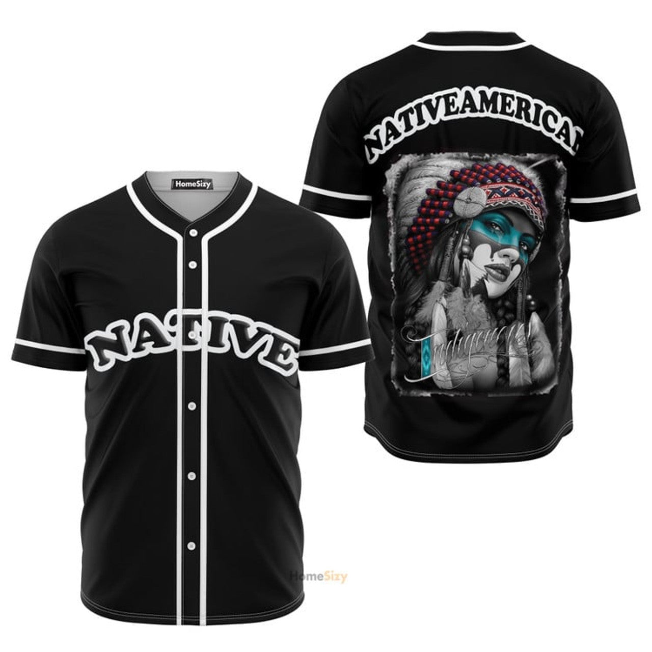 Girl Native American - Baseball Jersey