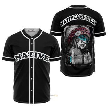 Girl Native American - Baseball Jersey