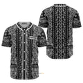 Custom Name Bandana Pattern Black And White - Personalized Baseball Jersey