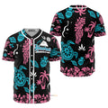 Hawaiian Coconut Palm Turtle Hibiscus - Baseball Jersey