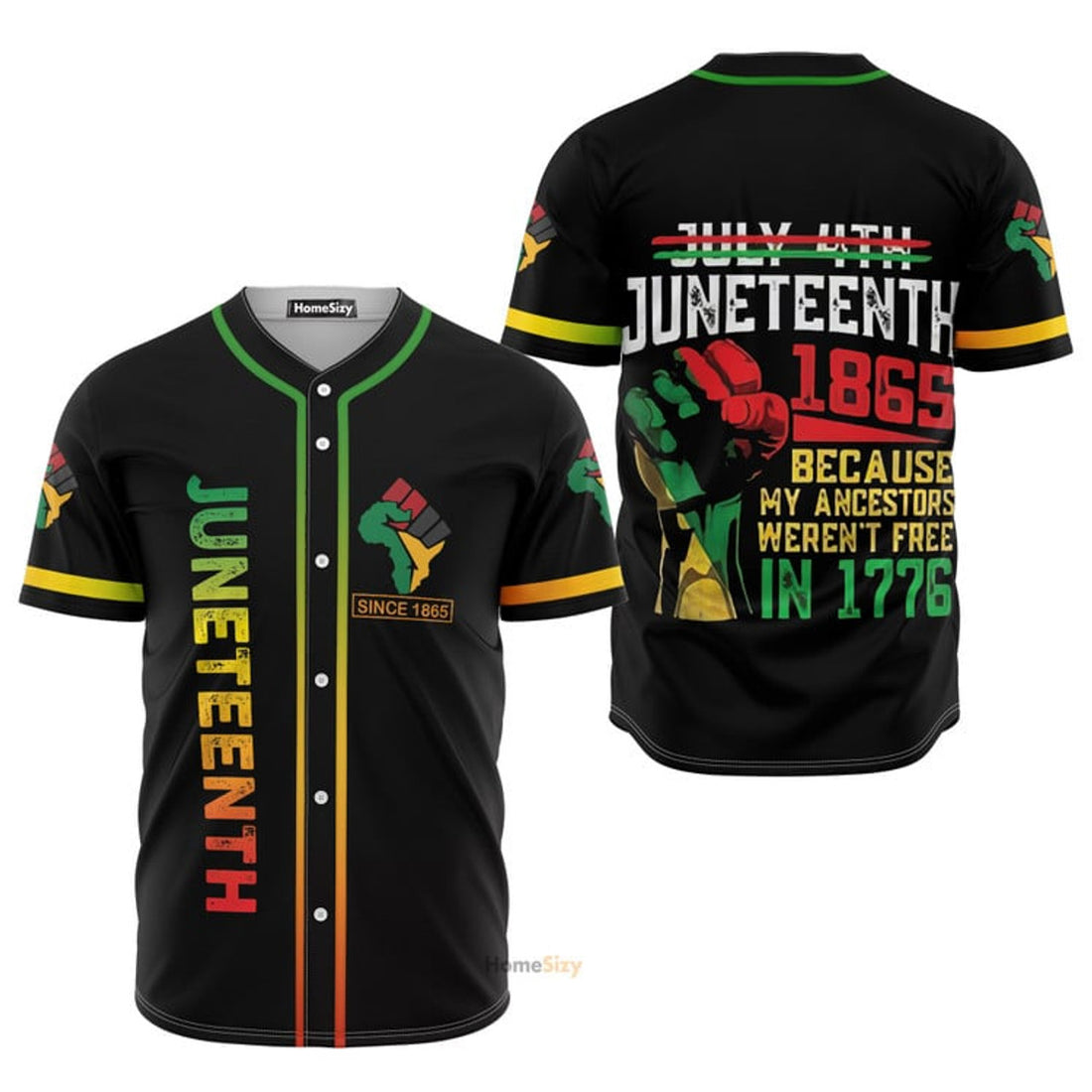 Juneteenth Since 1865 Because My Ancestors Weren't Free In 1776 - Baseball Jersey