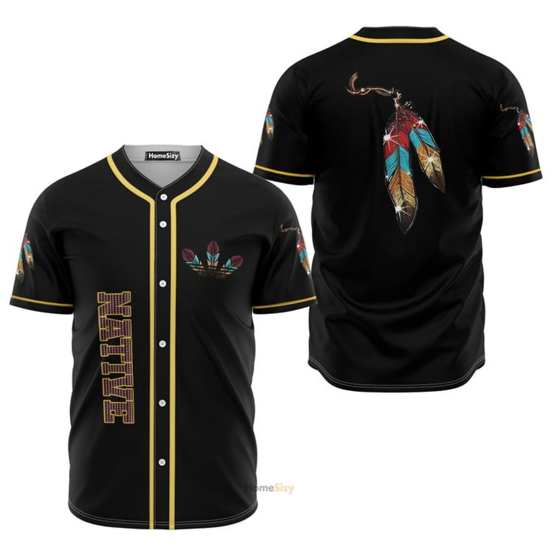 Native Feather Colorful - Personalized Baseball Jersey