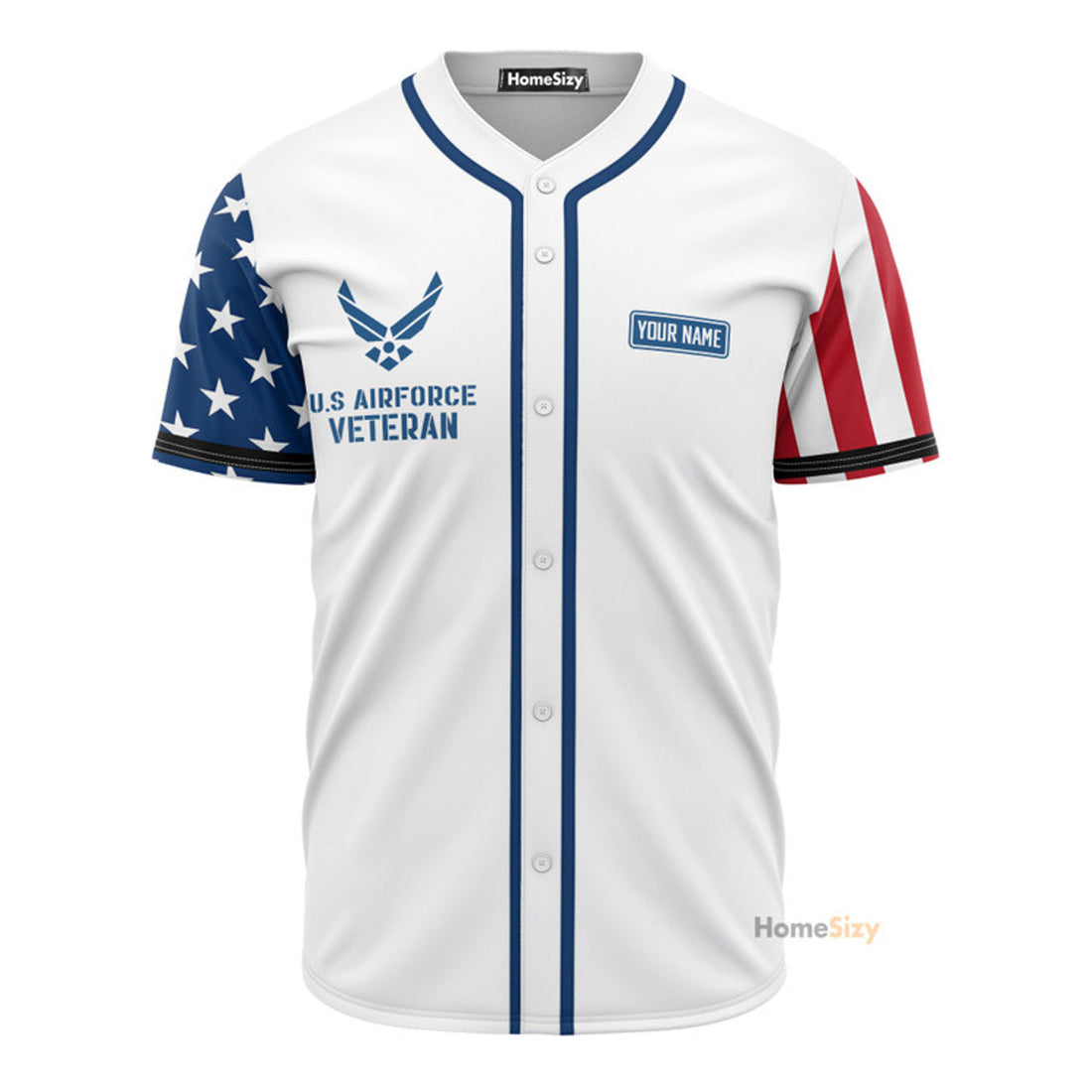 Custom Name US Airforce Veteran - Personalized Baseball Jersey