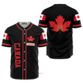 Custom Name Canada Red Maple Leaf - Personalized Baseball Jersey
