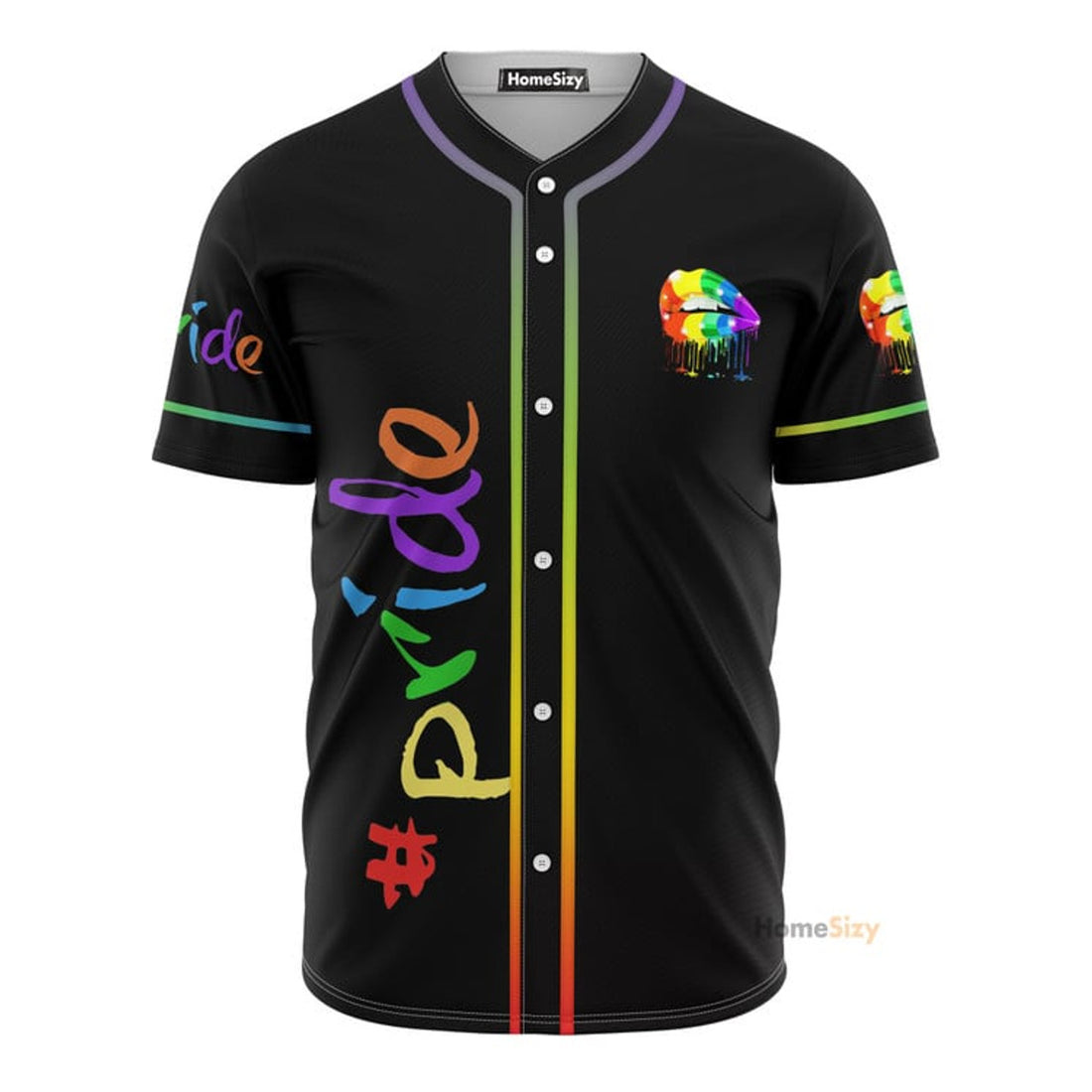 Lgbt Pride Rainbow Lips- Baseball Jersey