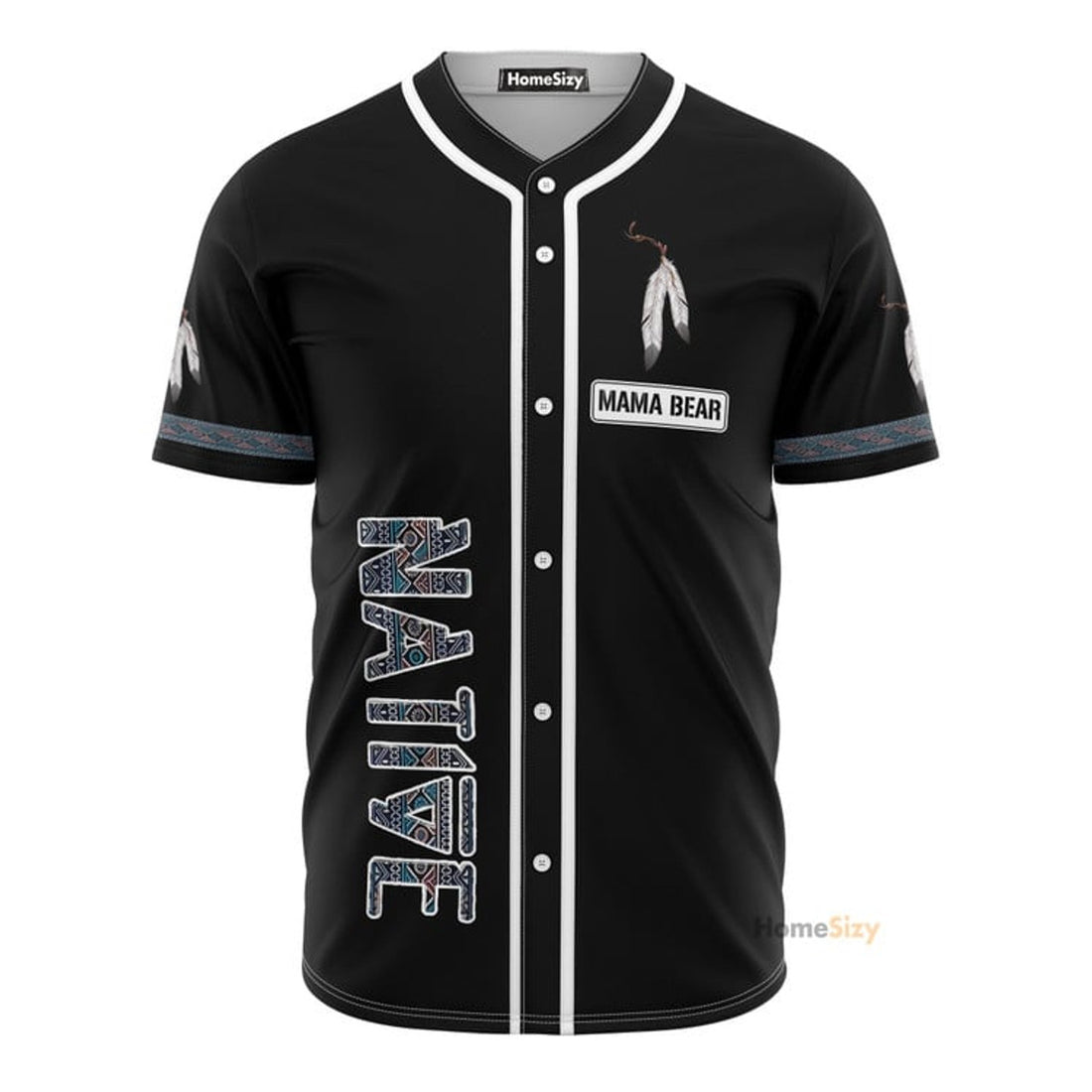Custom Name Native American Feathers White - Personalized Baseball Jersey