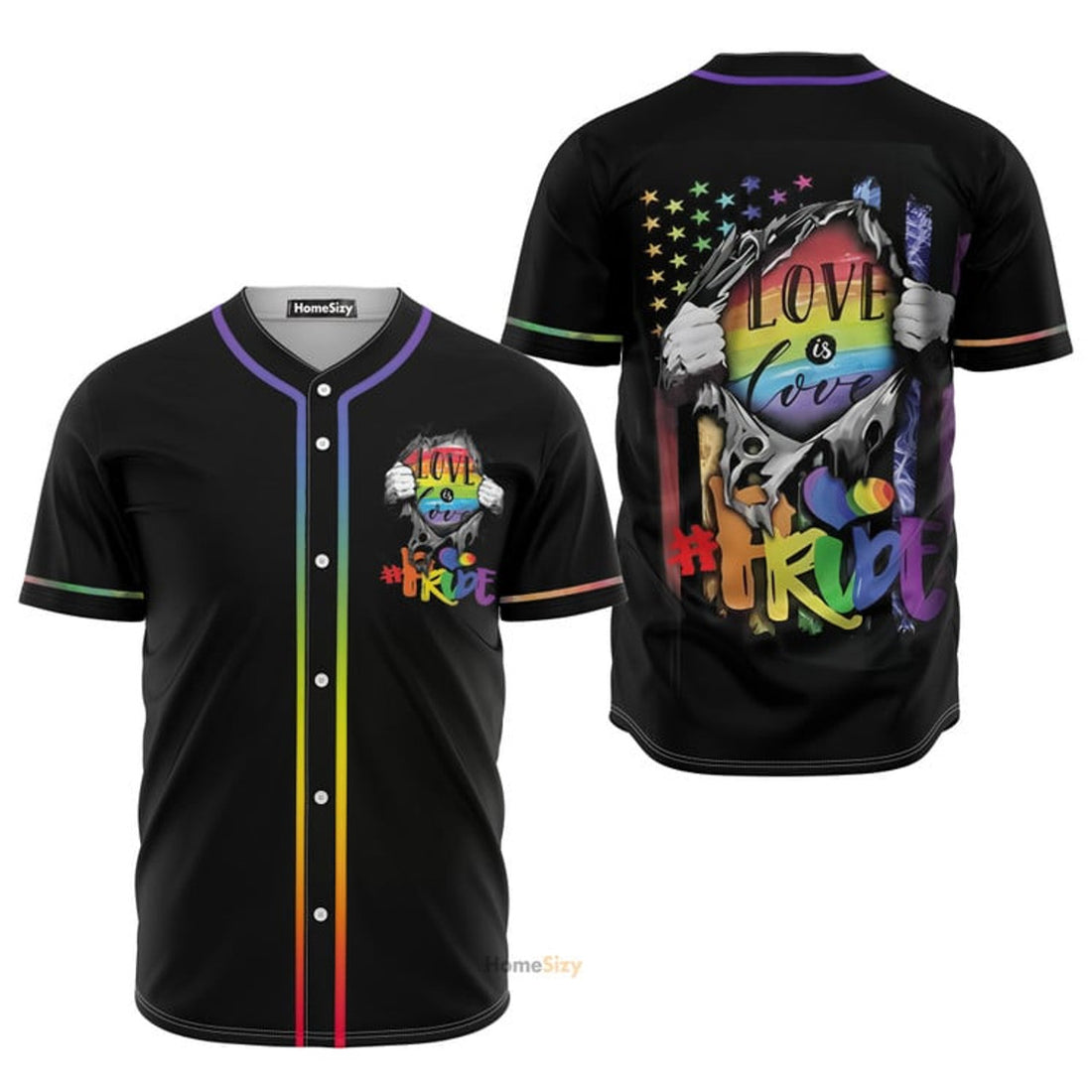 Amazing LGBT Pride Love Is Love - Baseball Jersey Printed