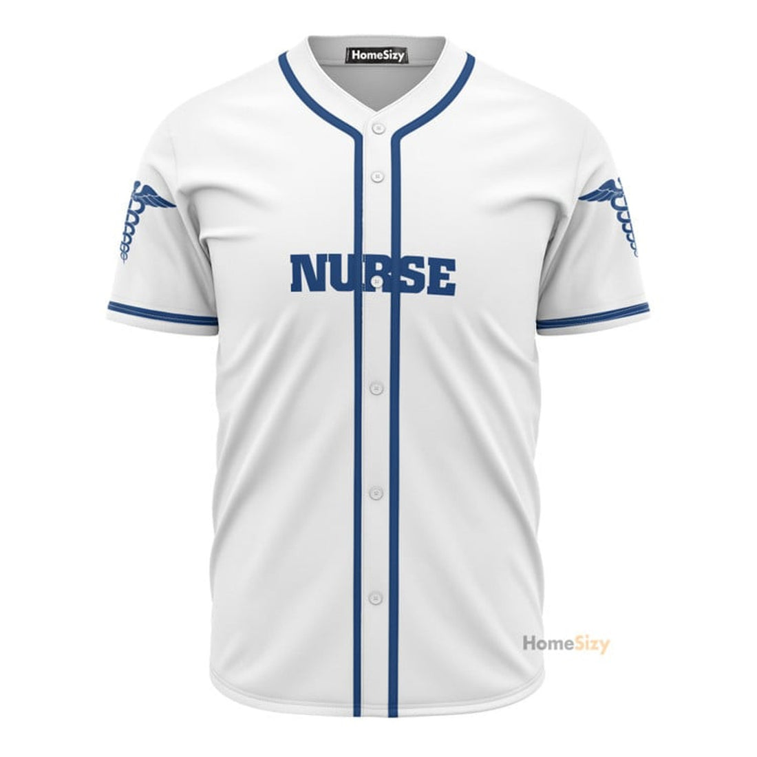Custom Nurse Blue And White - Baseball Jersey