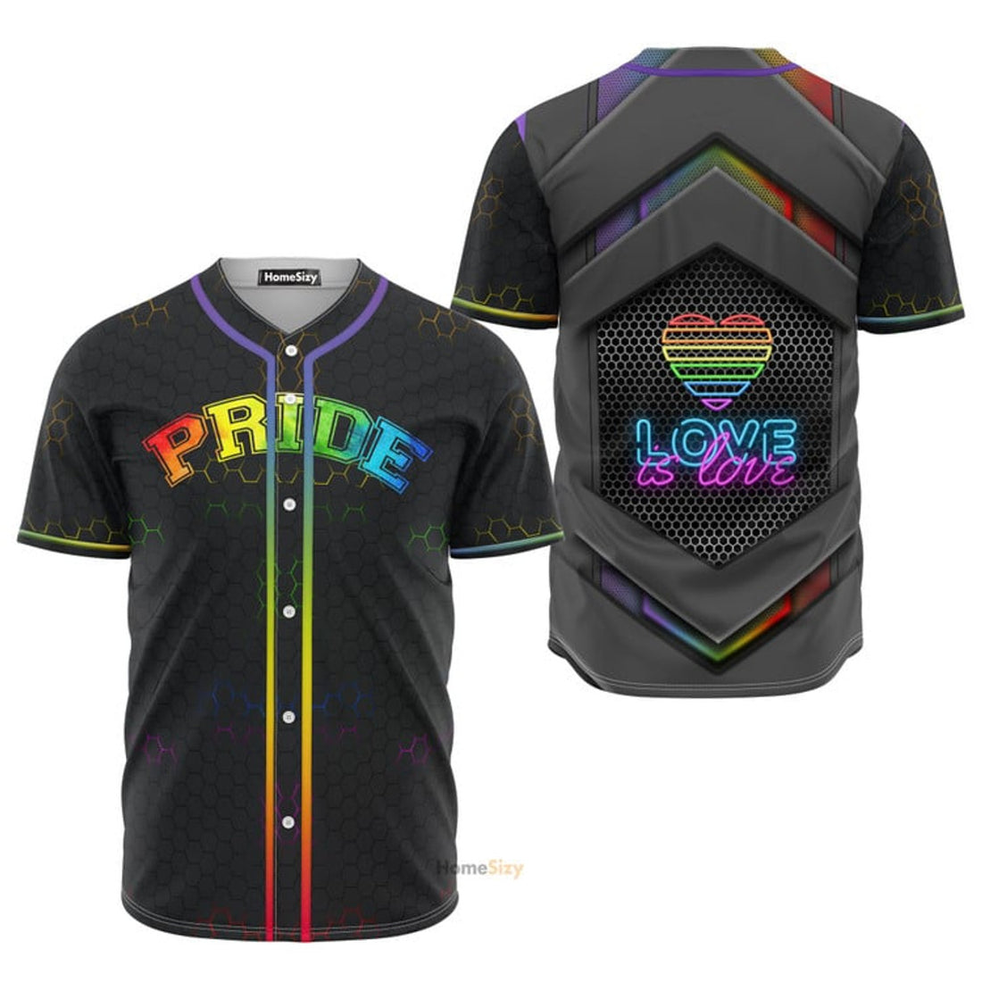 Lgbt Pride Hexagon Pattern - Baseball Jersey
