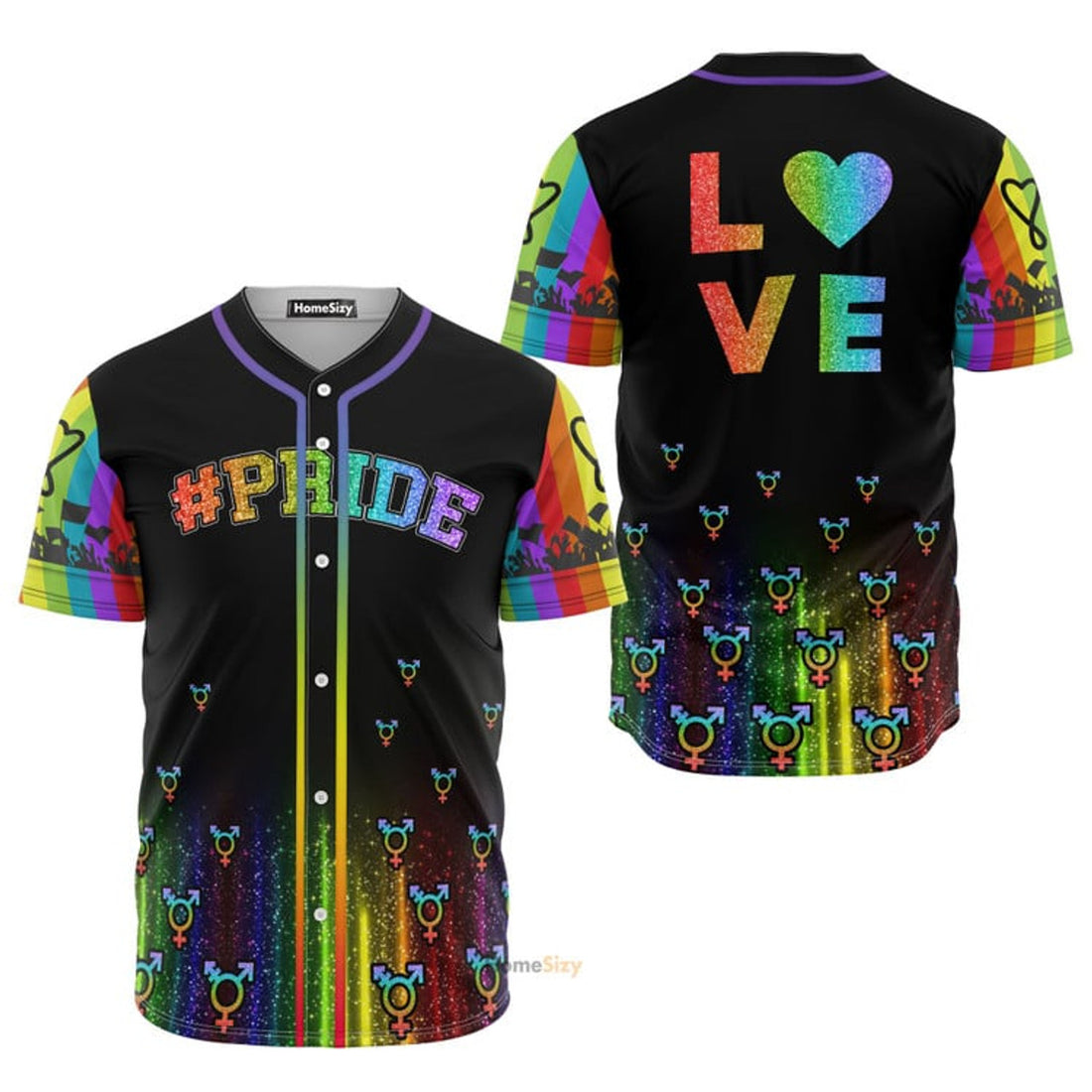 Lgbt Pride Dont Be Fraid To Show Love - Baseball Jersey