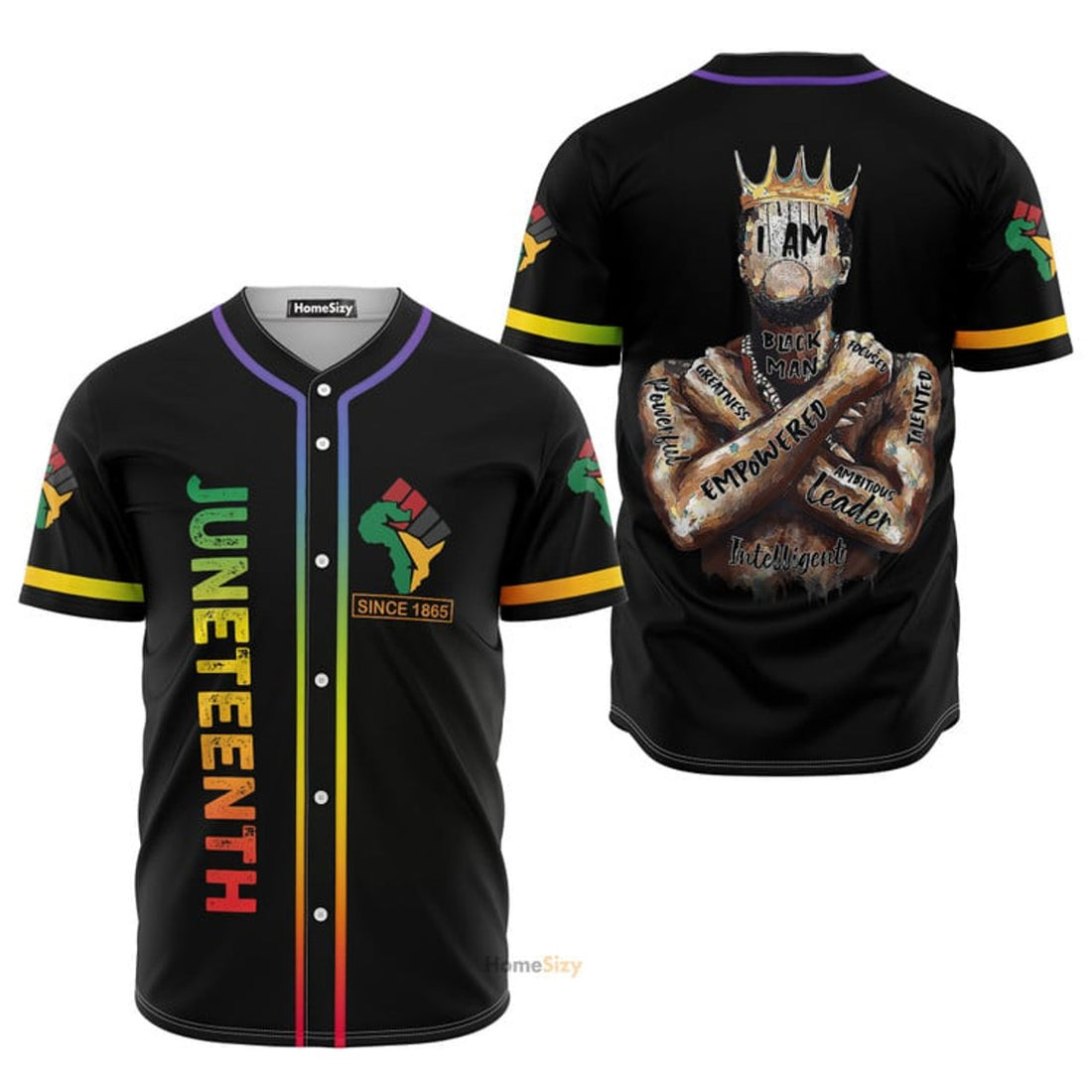 Juneteenth Since 1865 Black King - Baseball Jersey