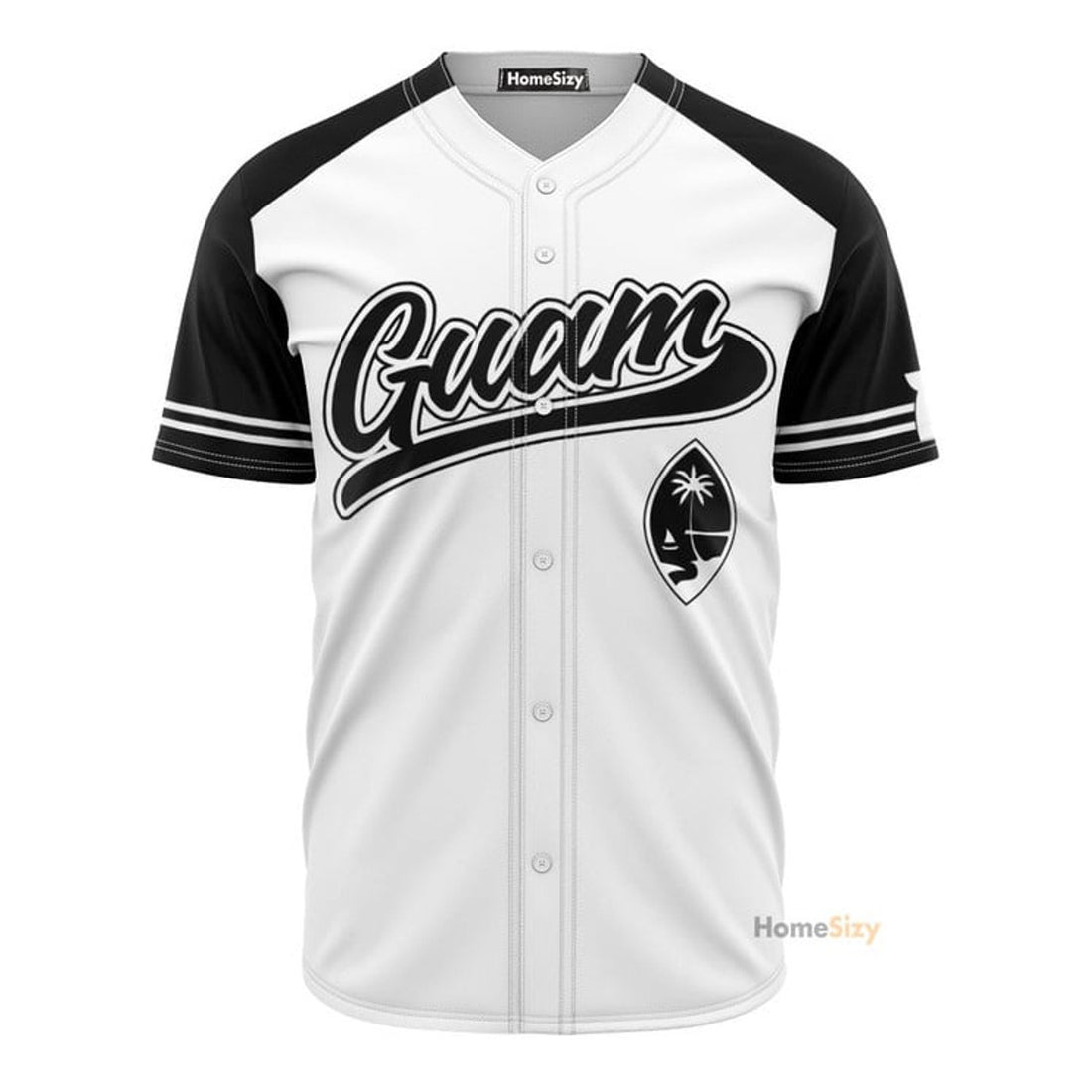 Guam Black and White - Baseball Jersey