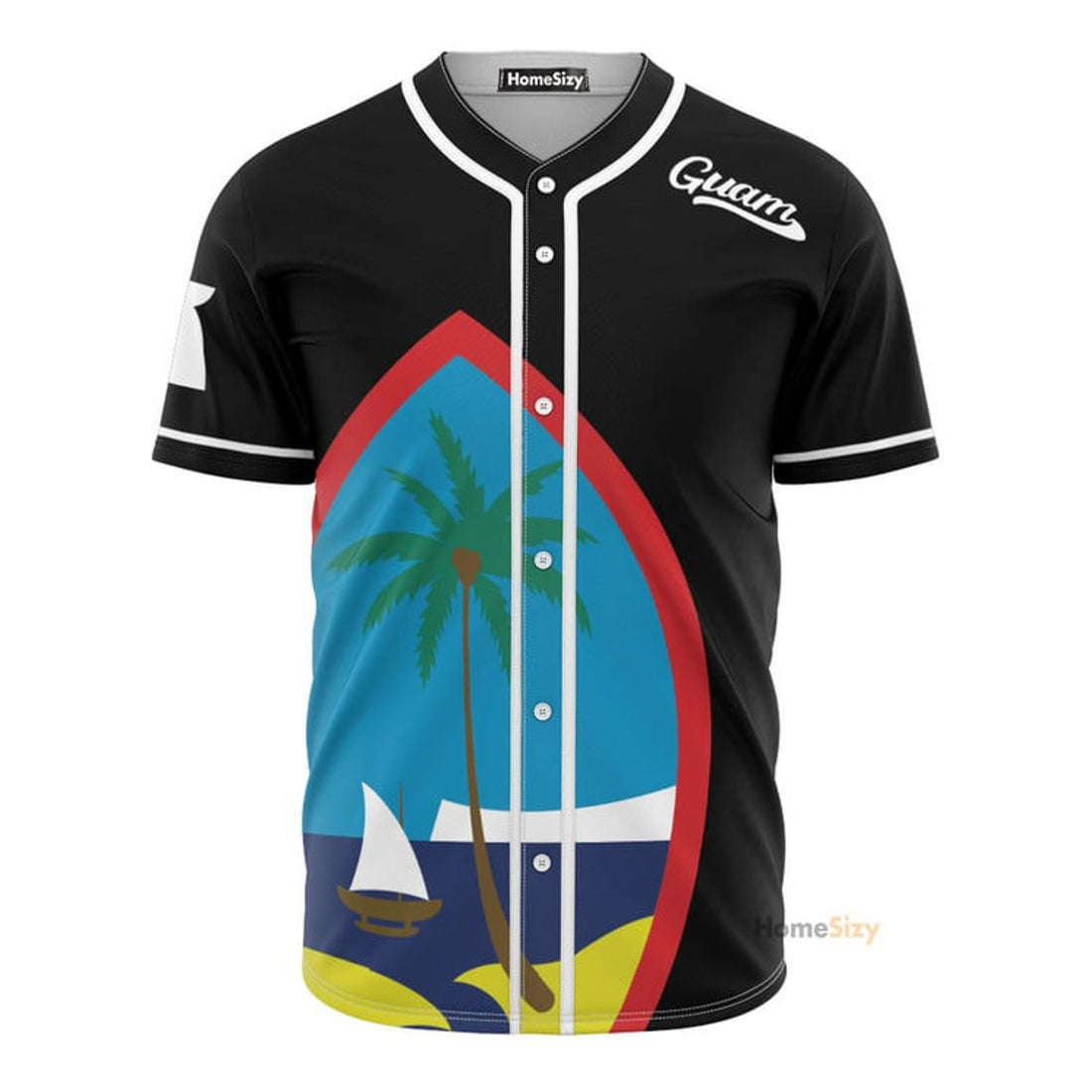 Guam Seal Black - Baseball Jersey